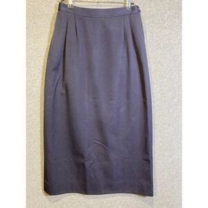Austin Reed of Regent Street Blue Virgin Wool Midi Skirt Tailored Button USA 6